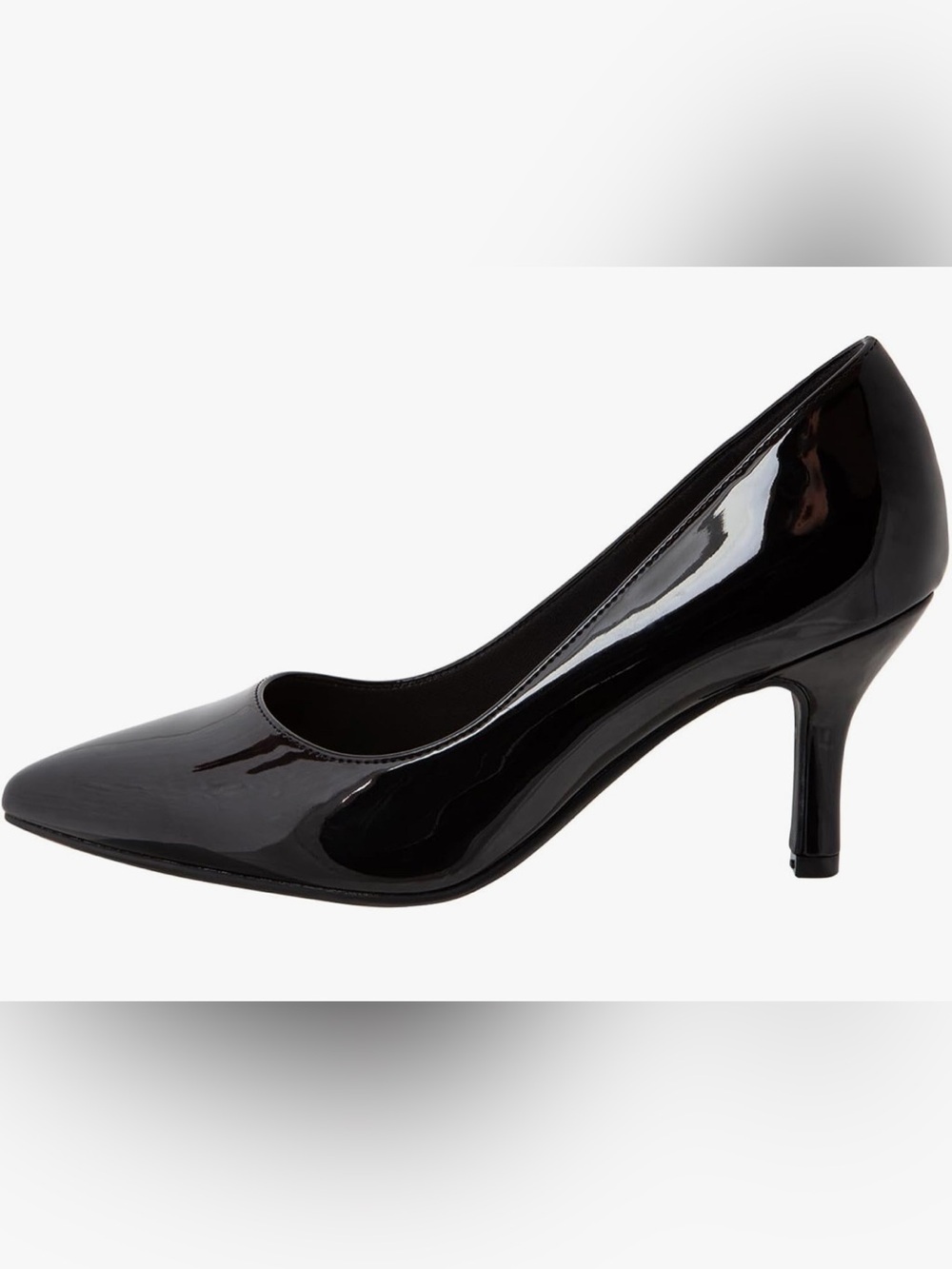 Comfort Plus Black Pointed Patent Heels, size 10